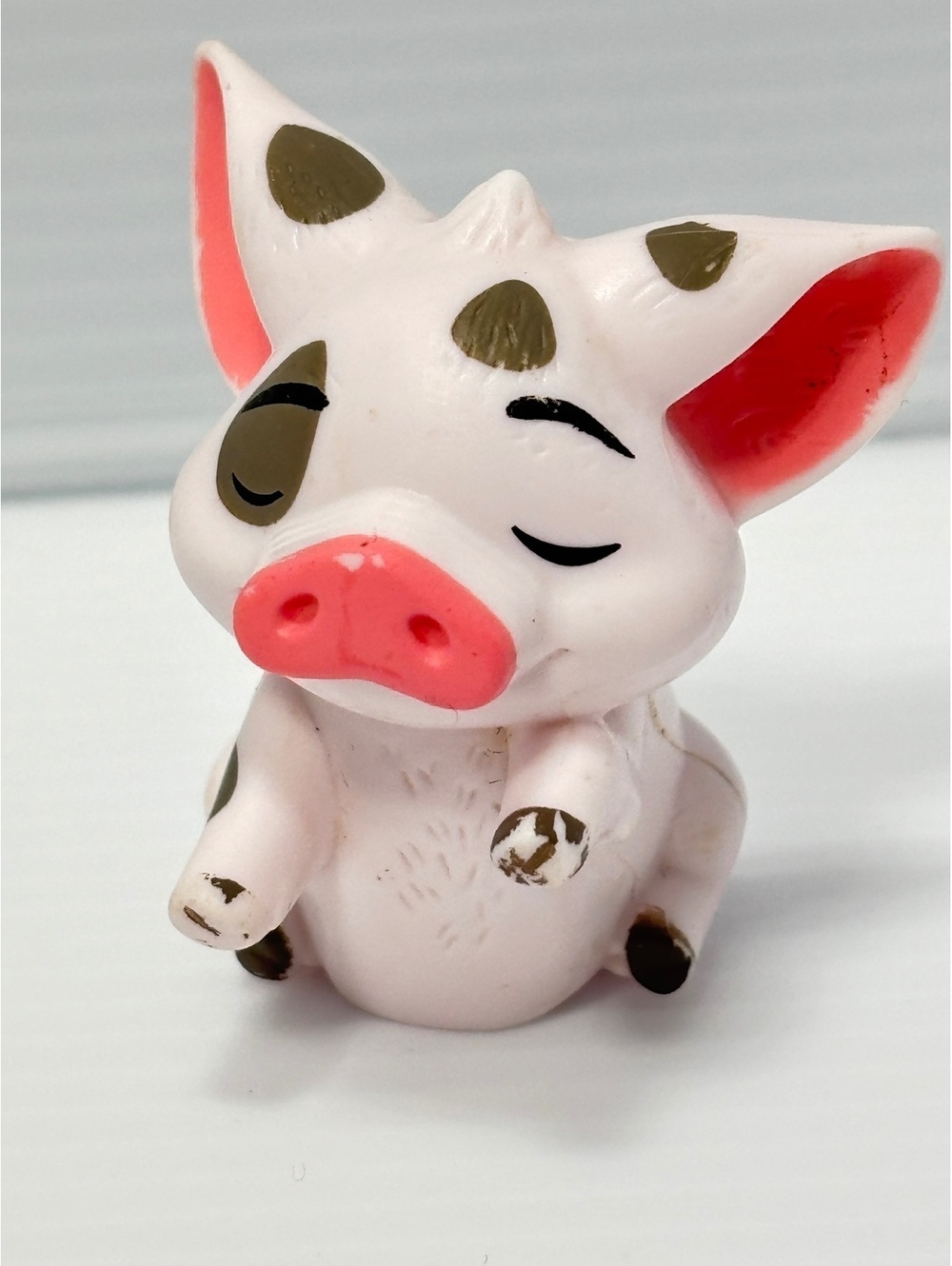 Disney Moana Pua Pig Figurine Mini Plastic Toy Brown Spots  as is